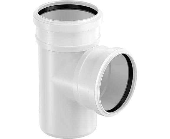 Тройник 110х75мм двухраструбный 88,5° Uponor Decibel